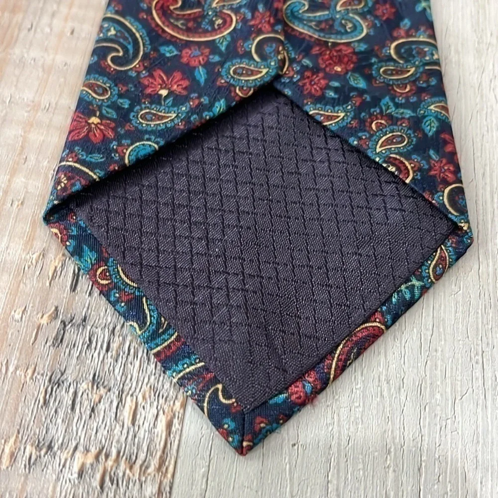 CHRISTIAN DIOR FOR AVON MONSIEUR MEN'S NECKTIE PAISLEY BLUE W4” L58”